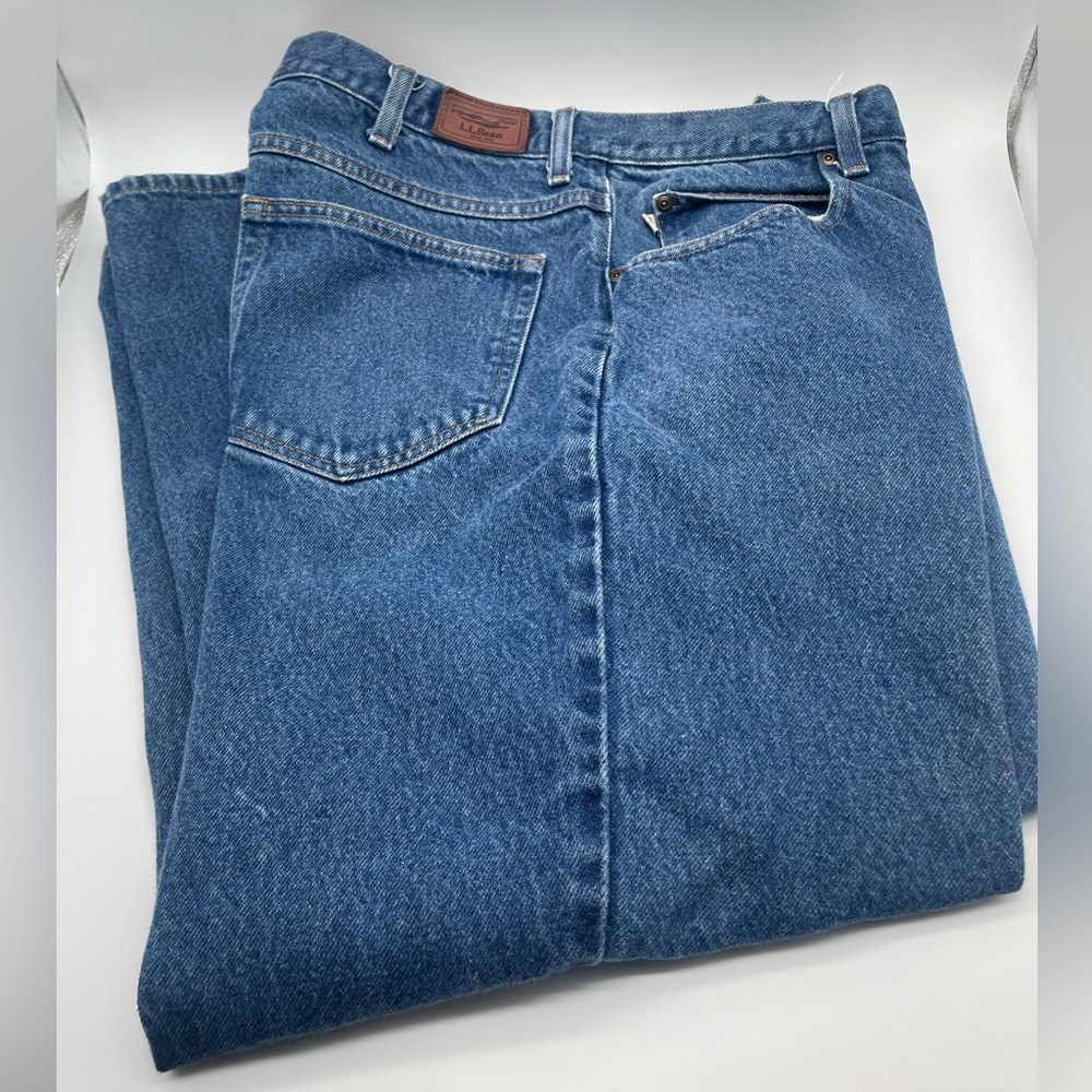 LL Bean Jeans Mens 38X29 Blue Denim Cotton Natural Fit Dadcore Outdoors 104731